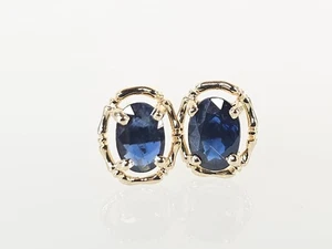 Aretes ovalados de oro amarillo de 14K APX 1 2/3 CTW (AM1088932) - Imagen 1 de 6