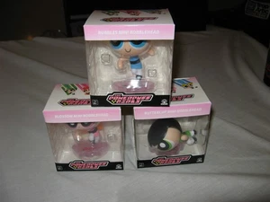 SET OF 3 Powerpuff Girls Mini Bobble Head Figures, BUBBLES, BUTTERCUP, BLOSSOM - Picture 1 of 5