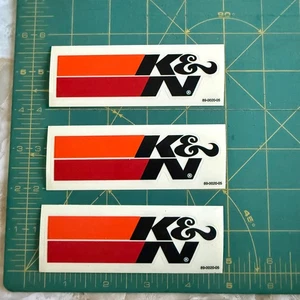 Set of Three K&N Intake Air Filters Vinyl Decals Bumper Stickers Black Logo KN - Picture 1 of 4