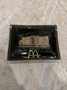 Posacenere vetro vintage anni 70 McDonald's Chicago quartier generale pubblicità Dark Gls - Foto 1 di 16
