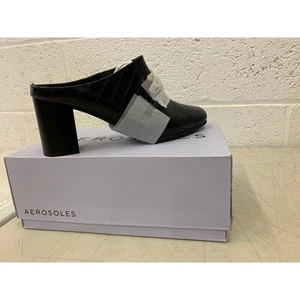 Aerosoles Mason Pantolette bequemer Damen Pumps schwarz Kunstleder Gr. 10 Weite - Bild 1 von 7