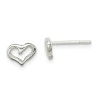 .925 Sterling Silver Small Heart Post Love Earrings 5mm x 7mm