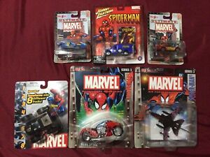 MAISTO, JOHNNY LIGHTING SPIDER-MAN COLLECTIBLES LOT OF 6 