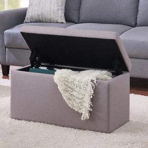 Rectangular Lift Top Storage Ottoman Bench Footrest Footstool Bench Seat Home - Picture 1 of 6