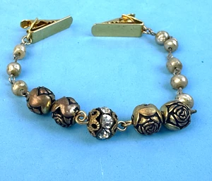 Vintage Ornate Gold/Silver Tone Sweater Clasp - Picture 1 of 9