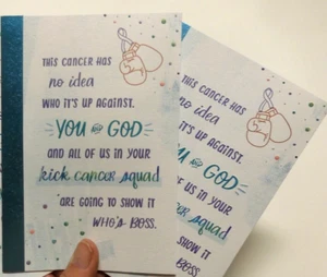 2 Cards DaySpring Get Well Cancer Has No Idea Who it's Up Against You & God - Picture 1 of 10