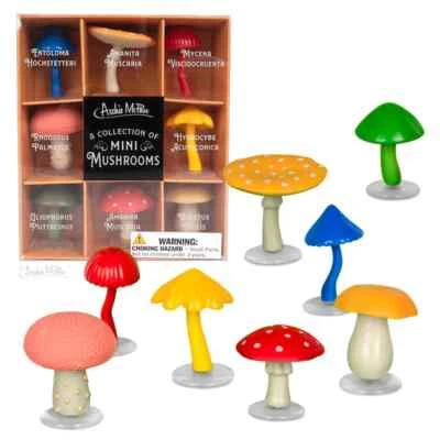 Collection of Mini Mushrooms Archie Mcphee Vinyl figures NEW Great Gift  - Image 1 of 4
