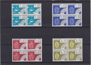 Préoblitérés, les 4 éléments, du n°198** au n°201** (1988), blocs de 4 timbres