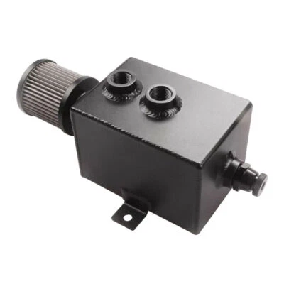 Tanque de depósito de lata de captura de aceite de 2L con filtro de respirador deflector 10AN montaje universal Foto 1 de 4