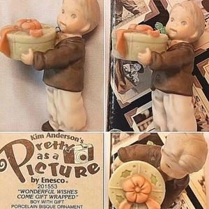 KIM ANDERSON PRETTY AS A PICTURE ORNAMENT WONDERFUL WISHES COME GIFT WRP - Picture 1 of 9