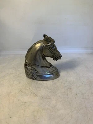 ANCIEN ENCRIER TETE DE CHEVAL EN ACIER - Photo 1/4