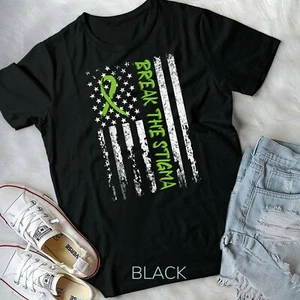 Break The Stigma Tshirt Green Mental Health Awareness T-Shirt Unisex T-shirt - Picture 1 of 11
