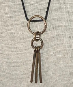 Madewell Necklace Goldtone Pendant String Necklace Circle & Dangles Pendant 24" - Picture 1 of 5