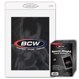 BCW 1-SR1 Semi Rigid Card Holders-3 5/16x4 7/16 - Picture 1 of 9