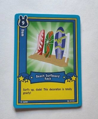 Webkinz Tarjetas Coleccionables Serie 2 Artículo de Juego Playa Tabla de Surf Estante B2-67/85 Foto 1 de 2