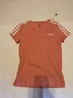 Adidas ESSENTIALS LOOSE 3-STRIPES  TEE Small NWT Blush with White