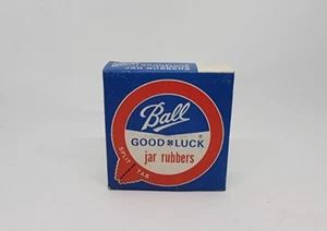 NOS Vntg BALL Red Jar Rubbers Split Tab Canning Rings " Good Luck " 6 Boxes (#2) - Picture 1 of 3