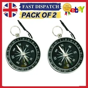 Portable Pocket Compass Hiking Scouts Walking Camping Survival AID Guides 2x - Picture 1 of 9