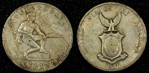 Philippines Copper-Nickel 1938 M 5 Centavos Manila Mint KM# 180 (26 732) - Picture 1 of 3