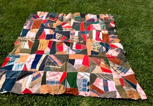 Antica trapunta Amish: trapunta pazza 66" x 68" - Foto 1 di 19