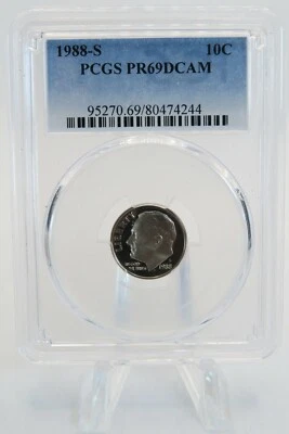 1988-S PCGS PR69DCAM Roosevelt Dime Proof 10C - Image 1 of 2