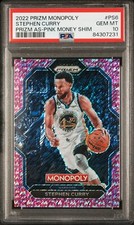 Stephen Curry 2022-23 Panini Prizm 3/5 Monopoly Purple Money Shimmer PSA10-AJQ*2