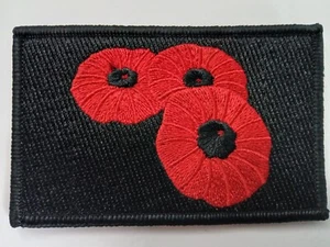 Red Poppy Embroidered  Patch - Picture 1 of 1