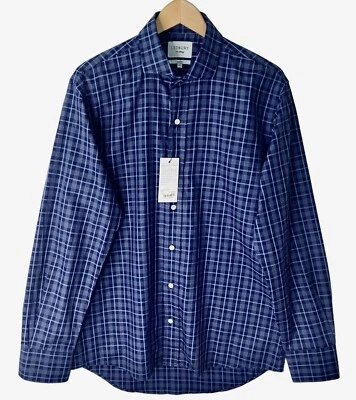 Camisa de manga larga ajustada a cuadros LEDBURY Wilmouth para hombre 16,5/35 nueva con etiquetas $165 Foto 1 de 4