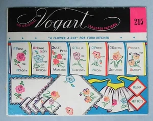 VOGART Transfer Embroidery Pattern #215 Vintage A FLOWER A DAY FOR YOUR KITCHEN - Bild 1 von 7