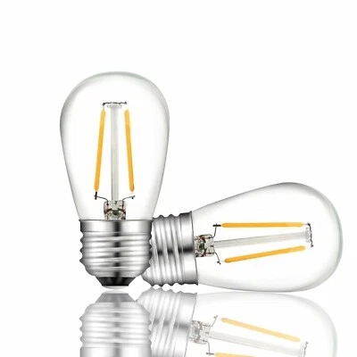 12-Pack Clear Glass 2W S14 LED Bulbs For String Light Bulbs Replacement - Image 1 of 4