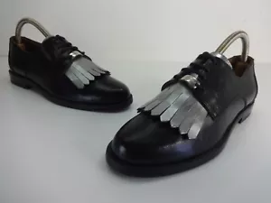 Zapatos Mujer Talla 5.5 RUSSELL & BROMLEY Cuero Negro Plata Borla Planos. EU38.5 - Imagen 1 de 16