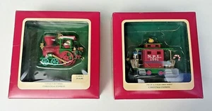 2 Christmas Express Heirloom Collection Christmas Ornaments Train & Caboose 1990 - Picture 1 of 4