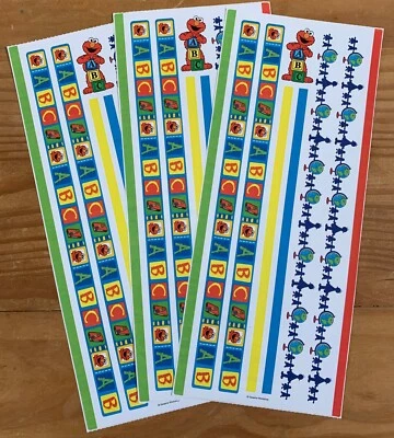 3 Sheets Sesame Street School Border Scrapbook Stickers ELMO Globe ABC - Image 1 of 2