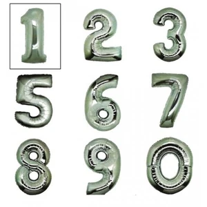 PALLONCINO NUMERO 3 ARGENTO MYLAR 86 CM 🎁 - Foto 1 di 1