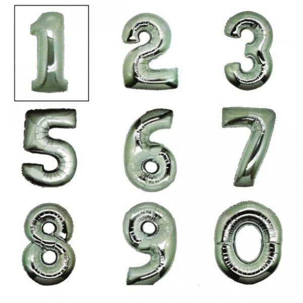 PALLONCINO NUMERO 3 ARGENTO MYLAR 86 CM 🎁 - Immagine 1 di 1