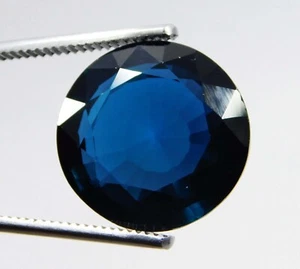 30.00 Ct Natural Brazilian Indicolite Tourmaline Round Cut Loose Gem Certified - Picture 1 of 9