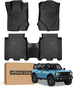 Heavy-Duty TPE Floor Mats for Ford Bronco - eAuto Life Custom All-Weather 177 - Picture 1 of 5