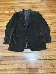 Dockers Mens Corduroy Blazer Jacket Sz 44L Dark Green 100% Cotton Sport Coat - Picture 1 of 6