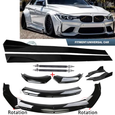 Front Bumper Lip Spoiler Diffuser Splitter Side Skirt For BMW 750Li 228i 328xi Foto 1 de 4