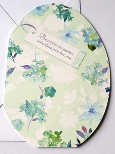 Tarjeta de felicitación sello de Pascua brillante tarjeta en forma de huevo con flores - Imagen 1 de 3