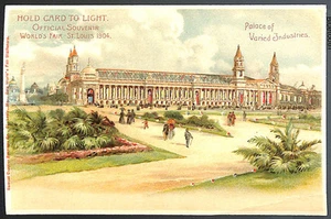 St Louis Exposition Varied Industries 1904 H-T-L Hold To Light Postcard - Picture 1 of 2