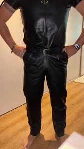 Lederhose mit Bundfalten in der Größe 50 - Bild 1 von 10