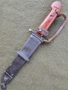 Polish Red Bakelite Wirecutter Bayonet & Scabbard W Rubber Insulator Mismatch - Picture 1 of 14