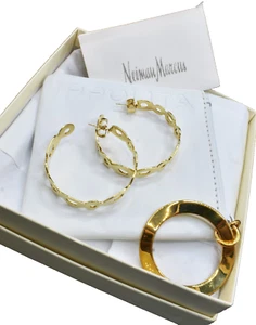 Huge IPPOLITA 18k Gold Hoop Designer Pierced Earrings 24.3 Gram Neiman Marcus - Picture 1 of 9