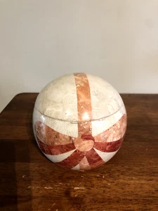 MCM Vintage polychrome sphere/ ball shape trinket box. - Picture 1 of 10
