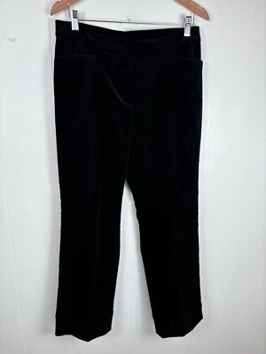 Jones New York Velvet Pleat Pants Women’s 8 Black Stretch Inseam 29” Sewn Cuffed - Image 1 of 4
