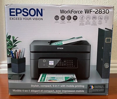 Nueva impresora de inyección de tinta inalámbrica todo en uno Epson WorkForce WF-2830 negra 2830 Foto 1 de 3
