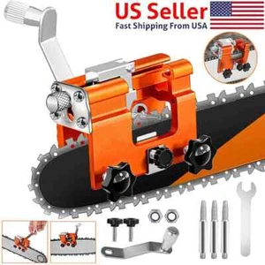 Chainsaw Chain Sharpening Jig Portable Hand Crank Sharpener Tool Set - Picture 1 of 10