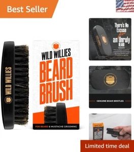 Professional Beard & Mustache Brush - Pocket-Sized Boar Bristle Groomer for Men - Picture 1 of 9