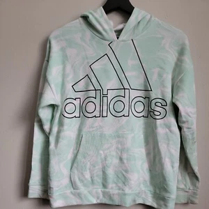 Adidas Youth Size XL Blue White Tie Dye Hooded Pullover Sweatshirt - Hoodie - Picture 1 of 9